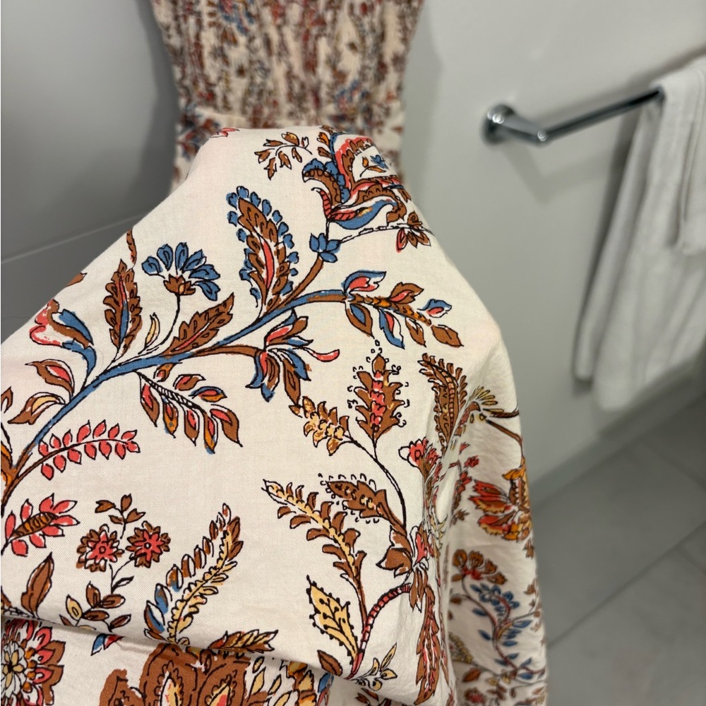 Cream & Brown Floral Dress